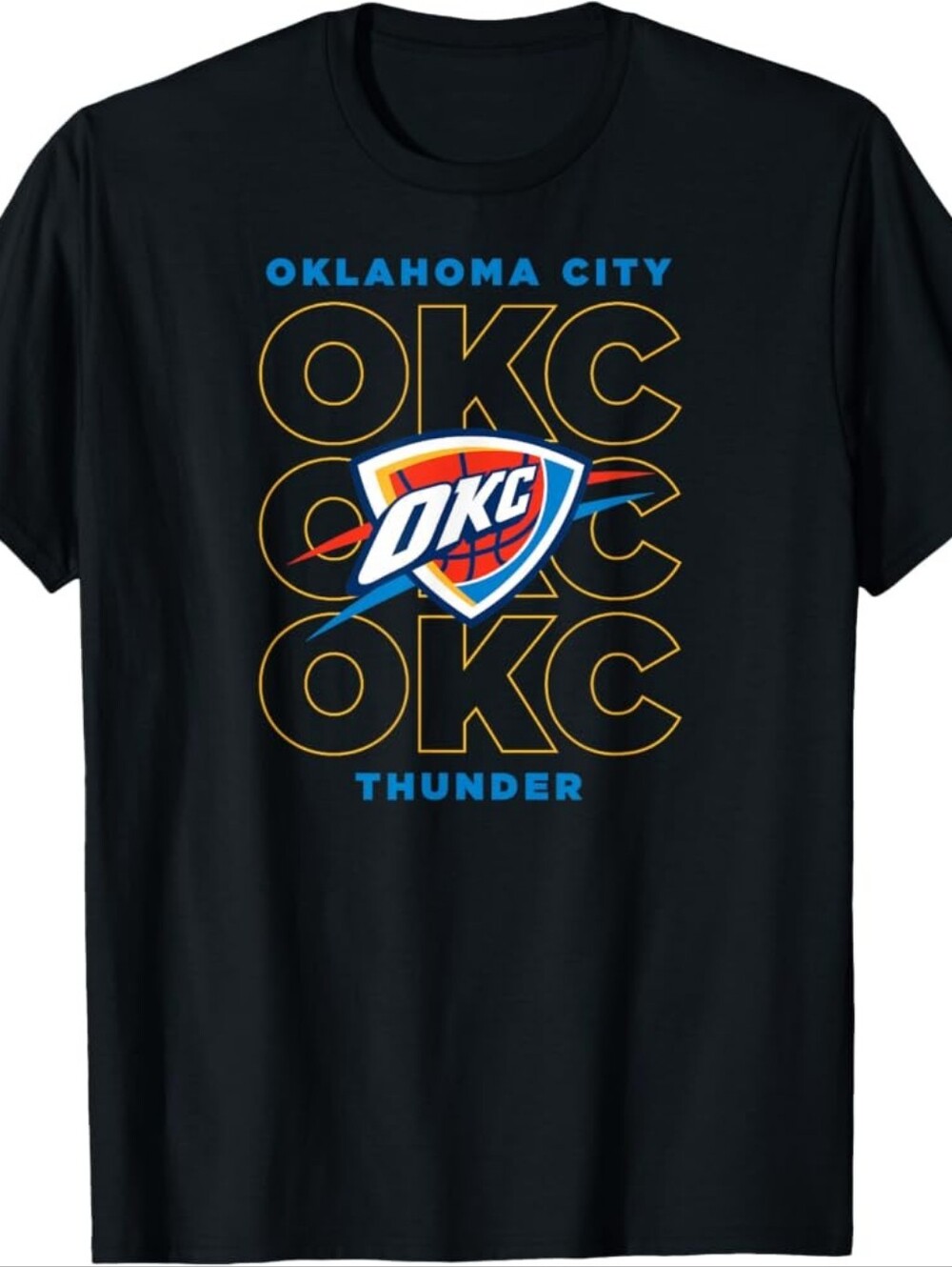 Oklahoma City Thunder OKC Logo Black Graphic Tee